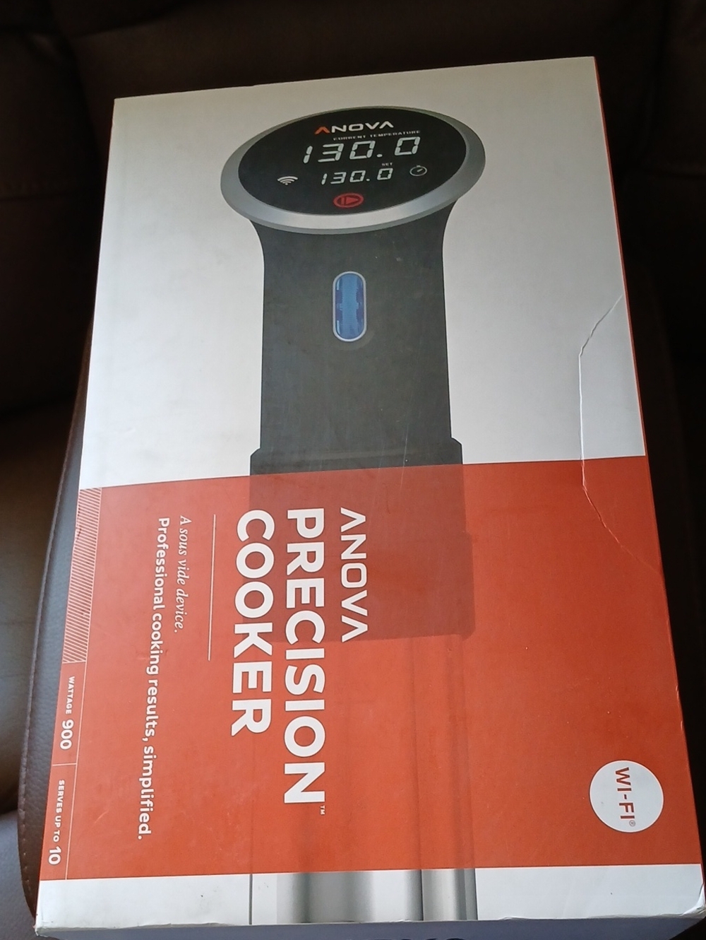 Anova Precision Cooker Immersion Circulator in Black and Red-Orange